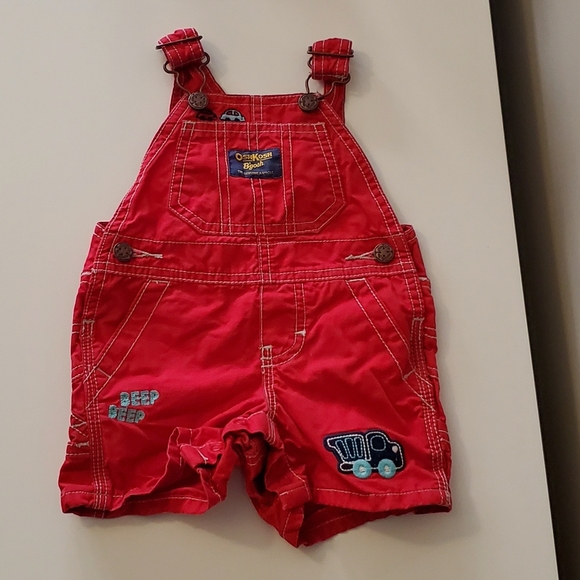 Oshkosh Red 100% Cotton Overalls, 3 Months